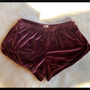 Pacsun velvet shorts